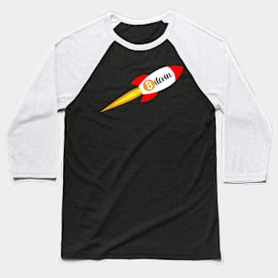 Bitcoin Rocket - Funny Cryptocurrency Investor Crypto Trader Baseball T-Shirt